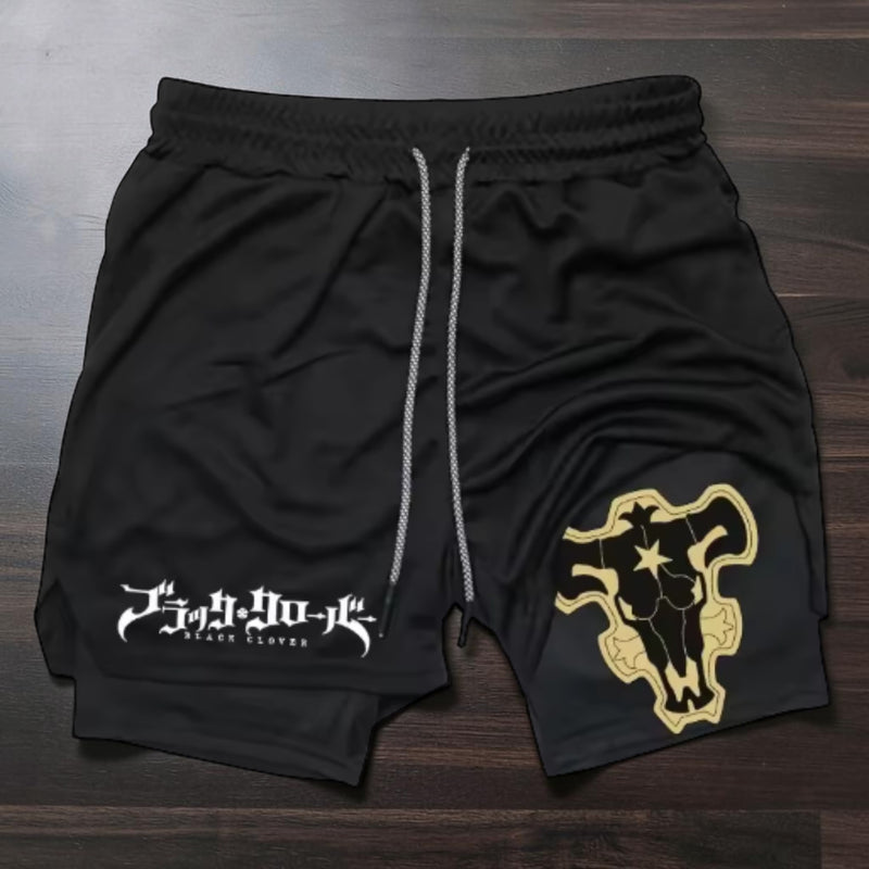 Black Bulls Wordmark Crest Shorts