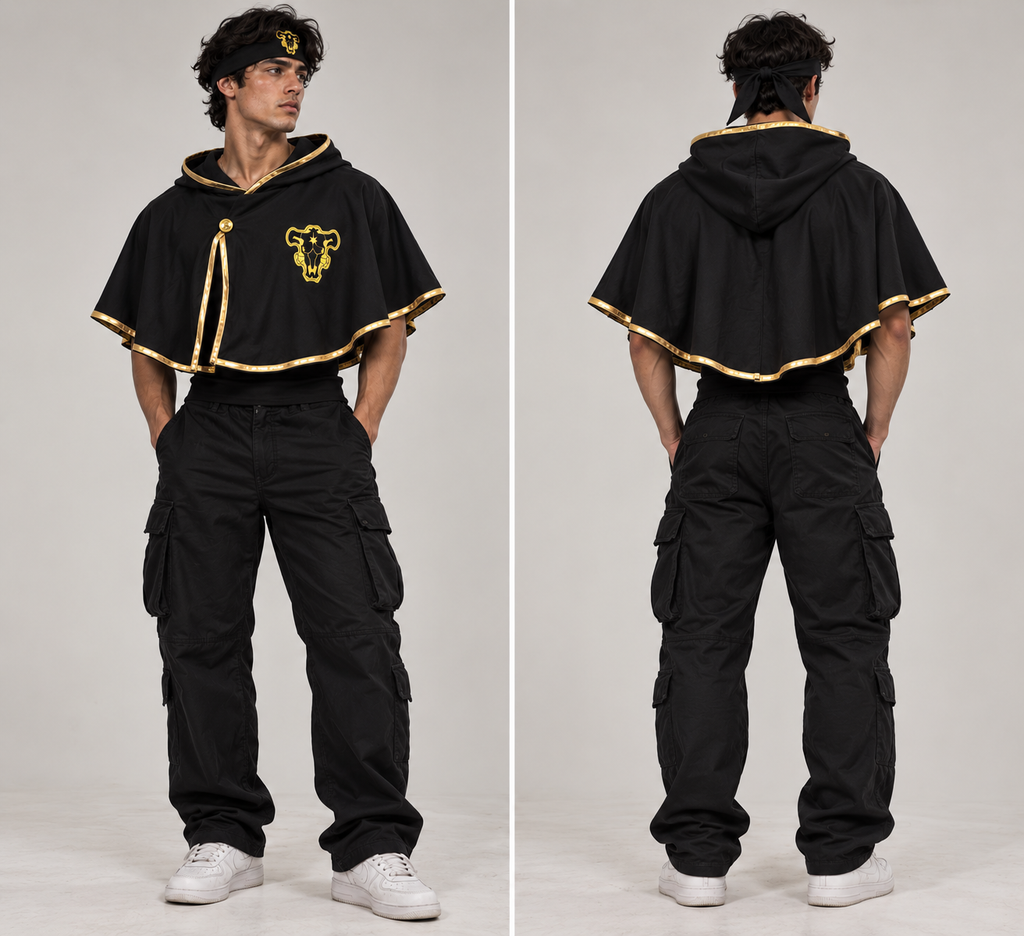 Black Bulls Hooded Cape